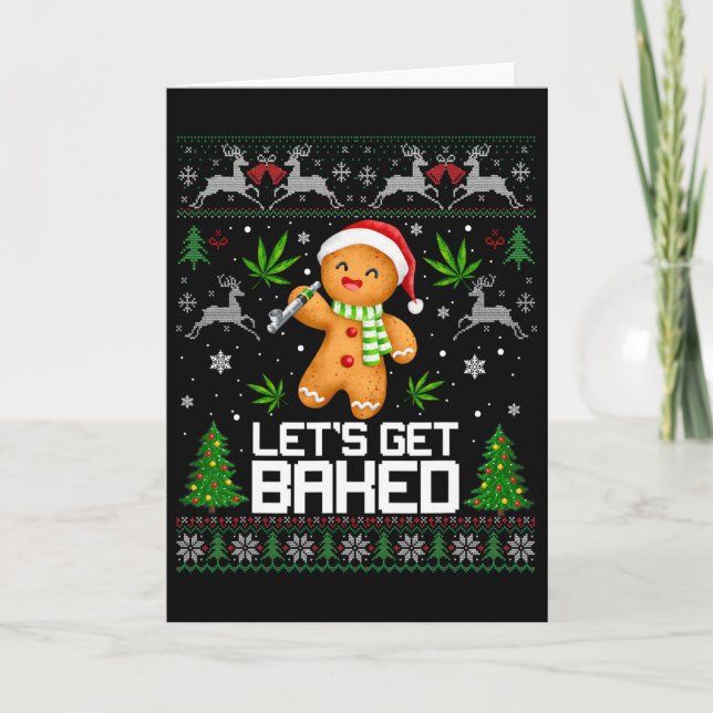 Hässlicher Pullover Unkraut Weihnachten Xmas  Karte (Vorderseite)