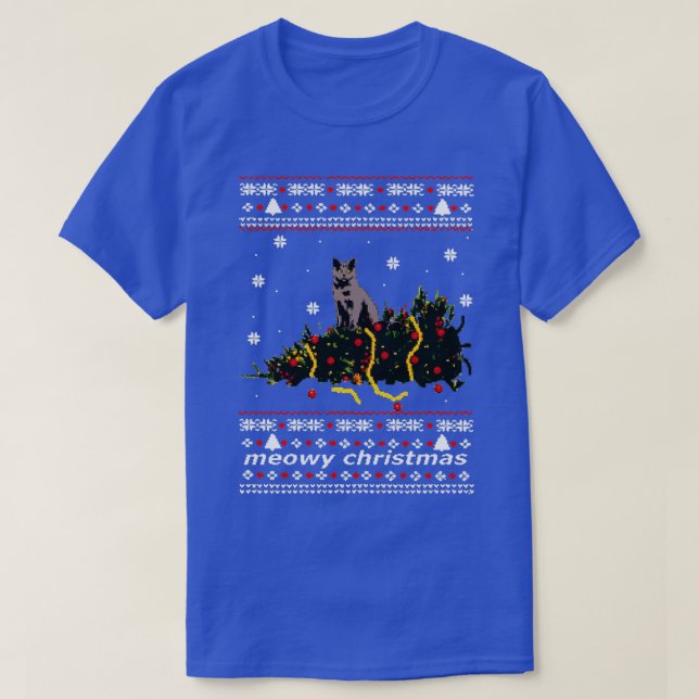 hässlicher Pullover-Weihnachtsbaum, der von einer  T-Shirt (Design vorne)