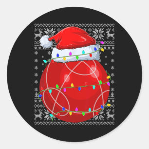 Hässlicher Sportler Weihnachtsmannhut Bocce Ll Chr Runder Aufkleber