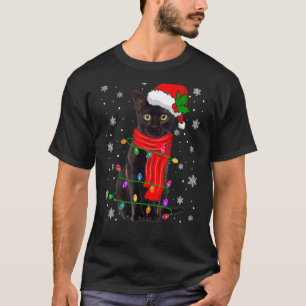 Hässlicher Weihnachts-Schwarzer-Katze-Santa-Hut-Sc T-Shirt