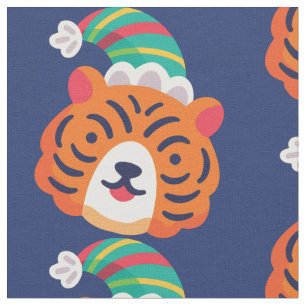 hässlicher Weihnachts-Tiger Weihnachtsmann Stoff