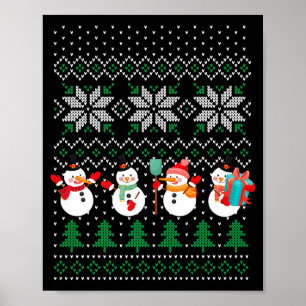 Hässlicher Weihnachts Xmas Baum Schneemann Weihnac Poster