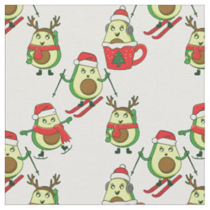 hässlicher Weihnachtsavocado-Ski-Santa Stoff