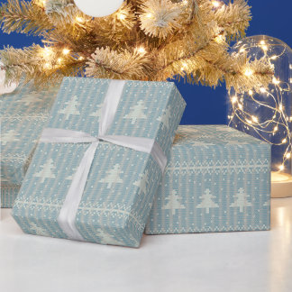 Hässlicher Weihnachtsbaum Blau Winterurlaub Geschenkpapier