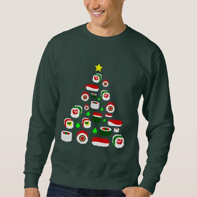 hässlicher Weihnachtsbaum Sushi Sweatshirt (Vorderseite)
