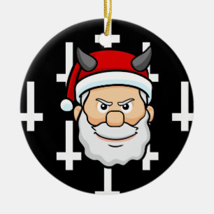 hässlicher Weihnachtsböse Santa-Claus Keramik Ornament