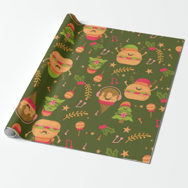 hässlicher Weihnachtseis-Saftburger Geschenkpapier (Ungerollt)