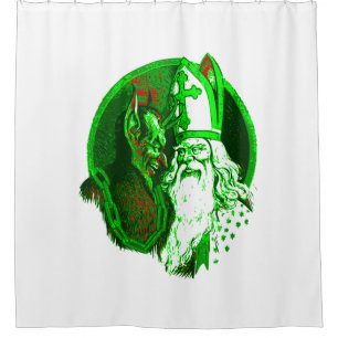 hässlicher Weihnachtskrampus st nicholas santa Duschvorhang