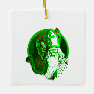 hässlicher Weihnachtskrampus st nicholas santa Keramikornament