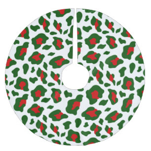 hässlicher Weihnachtsleopardenprint Polyester Weihnachtsbaumdecke