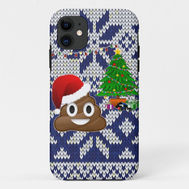 hässlicher Weihnachtspulli kacke Emoji Case-Mate iPhone Hülle (Rückseite)