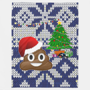 hässlicher Weihnachtspulli kacke Emoji-Decke Fleecedecke