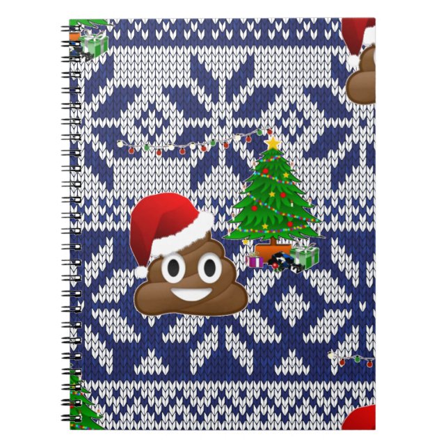 hässlicher Weihnachtspulli kacke Emoji Notizblock (Vorderseite)