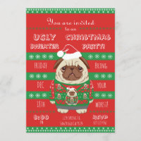 hässlicher Weihnachtspulli Party Mops