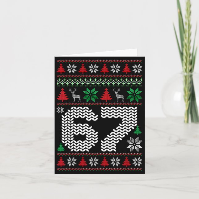 Hässlicher Weihnachtspullover 67 Sechs Sieben 6 7  Karte (Vorderseite)
