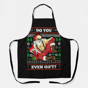Hässlicher Weihnachtspullover Cool Santa 6 Pack Mu Schürze