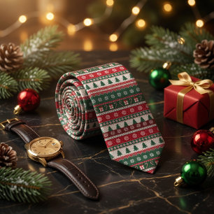 Hässlicher Weihnachtspullover Fair Isle Krawatte