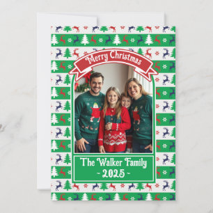 Hässlicher Weihnachtspullover Familienfoto Feiertagskarte
