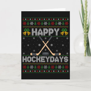 Hässlicher Weihnachtspullover Frohe Hockeytage Eis Karte