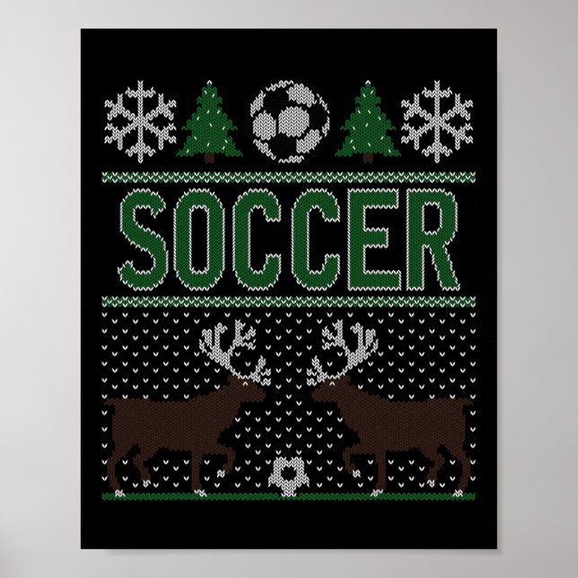 Hässlicher Weihnachtspullover Fußball Poster (Vorne)