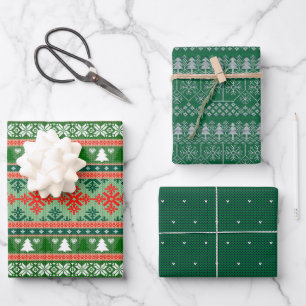 Hässlicher Weihnachtspullover Geschenkpapier Set