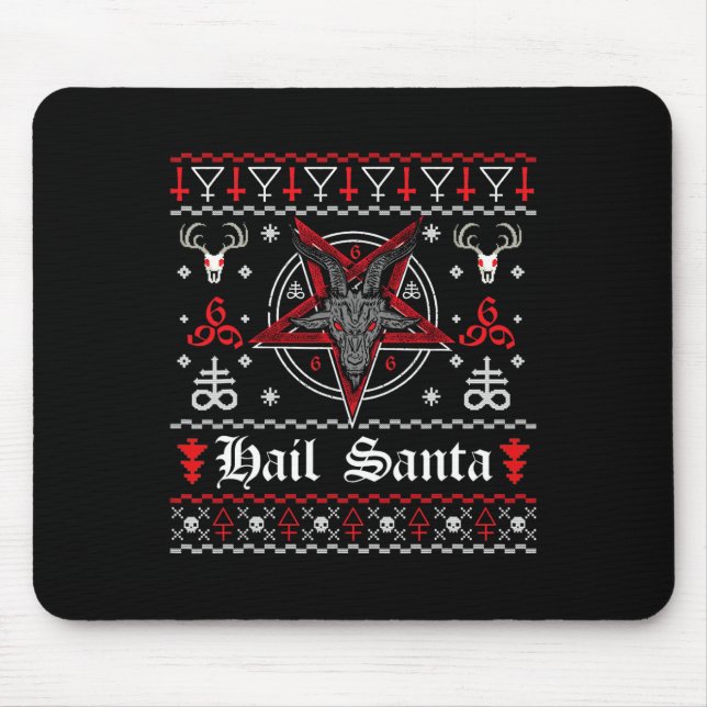 Hässlicher Weihnachtspullover Heiliger Nikolaus Pe Mousepad (Vorne)
