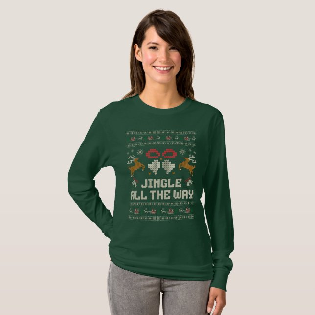 Hässlicher Weihnachtspullover "Jingle All the Way" T-Shirt (Vorne ganz)