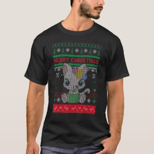 Hässlicher Weihnachtspullover Katze  Süße Katze Sa T-Shirt