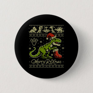 Hässlicher Weihnachtspullover mit Dinosaurier - Lu Button