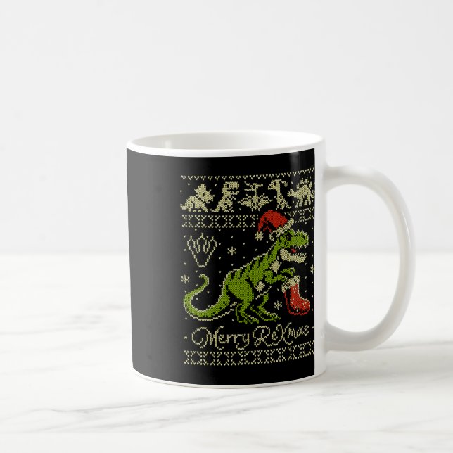 Hässlicher Weihnachtspullover mit Dinosaurier - Lu Kaffeetasse (Rechts)