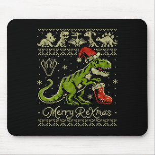 Hässlicher Weihnachtspullover mit Dinosaurier - Lu Mousepad