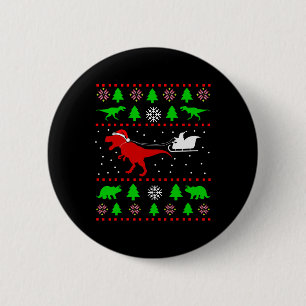 Hässlicher Weihnachtspullover mit Dinosauriern für Button