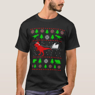 Hässlicher Weihnachtspullover mit Dinosauriern für T-Shirt