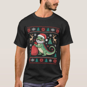 Hässlicher Weihnachtspullover mit Santa-Echse T-Shirt