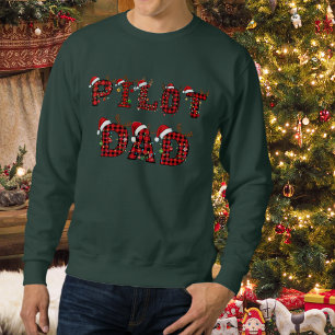 Hässlicher Weihnachtspullover Pilot Dad Luftfahrt Sweatshirt