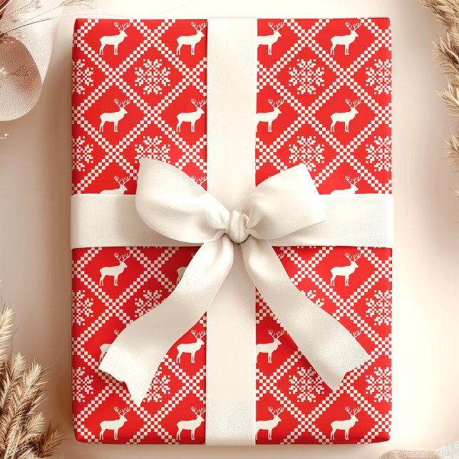 Hässlicher Weihnachtspullover Rotwild Geschenkpapier (Von Creator hochgeladen)