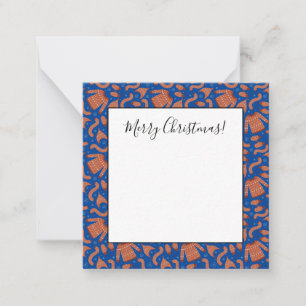 Hässlicher Weihnachtspullover Schal rote weiße Müt Mitteilungskarte