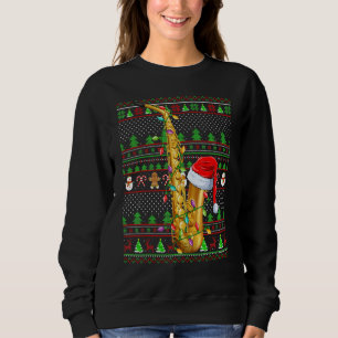 Hässlicher Weihnachtspullover-Stil-Beleuchtung-Sax Sweatshirt