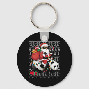Hässlicher Weihnachtspullover-Stil Santa-Reit-Pand Schlüsselanhänger