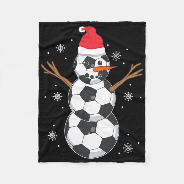 Hässlicher Weihnachtspullover-Stil Schneemann Fußb Fleecedecke (Vorderseite)