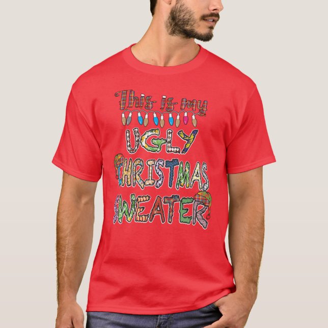 Hässlicher Weihnachtspullover T-Shirt (Vorderseite)