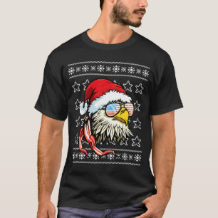 Hässlicher Weihnachtspullover USA-Flagge Weißkopfs T-Shirt
