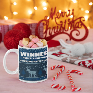 Hässlicher Weihnachtspullover-Wettbewerb-Preisbech Tasse