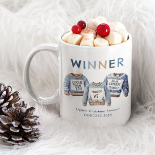 Hässlicher Weihnachtspullover-Wettbewerbssieger-Pr Kaffeetasse