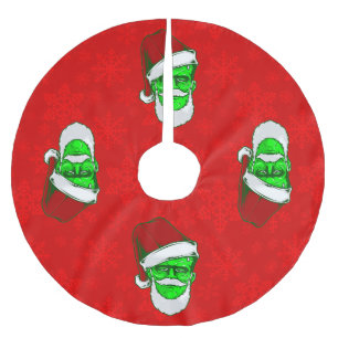 hässlicher Weihnachtsschnee im Weihnachtsmonster Polyester Weihnachtsbaumdecke