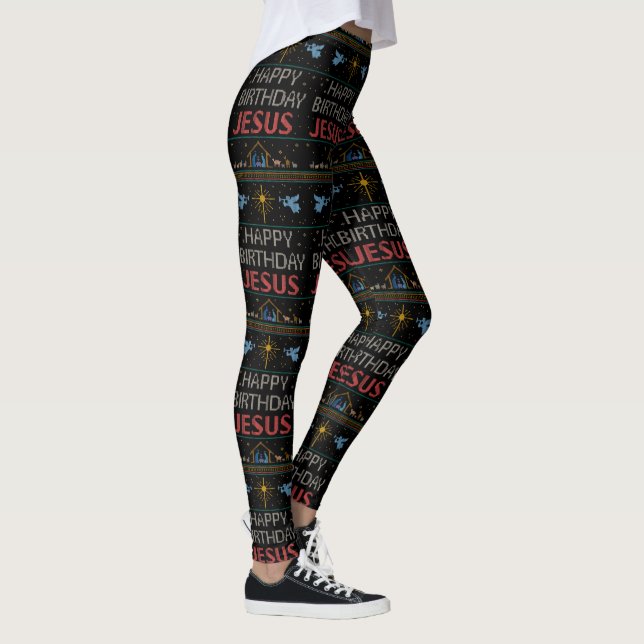 Hässlicher Weihnachtsstrickjacke-Entwurfs-alles Leggings (Rechts)