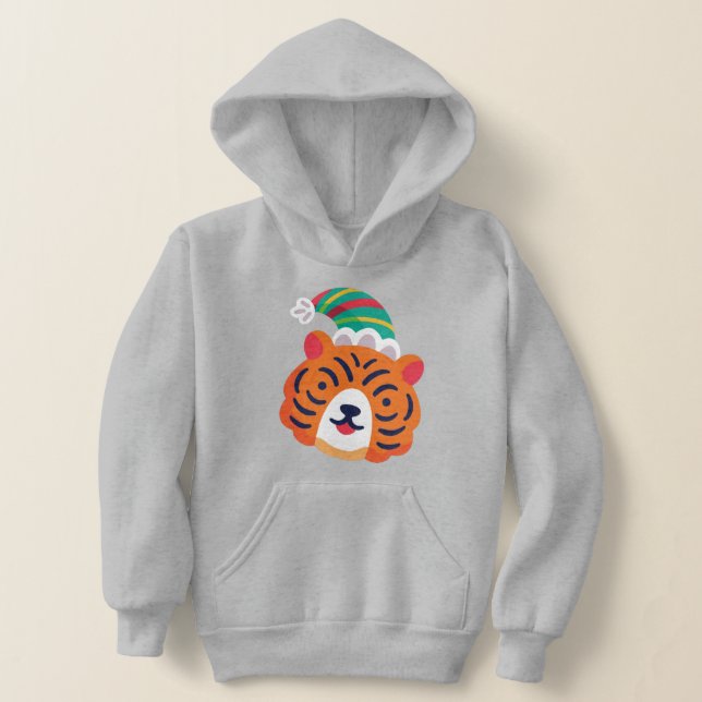 hässlicher Weihnachtstiger-Weihnachtsmann Hoodie (Ablage )