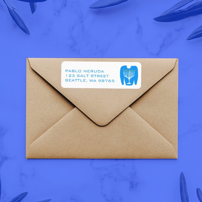 Hässliches Chanukka-Schwester-Custom-Versandadress (Ugly Hanukkah Sweater Cute Hand-drawn CUSTOM Mailing Return Address Label
)
