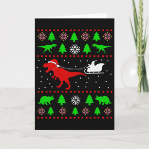 Hässliches Dinosaurier-Weihnachten für Erwachsene Karte