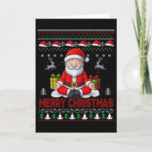 Hässliches Frohe Weihnachten Yoga Santa Claus Nama Karte